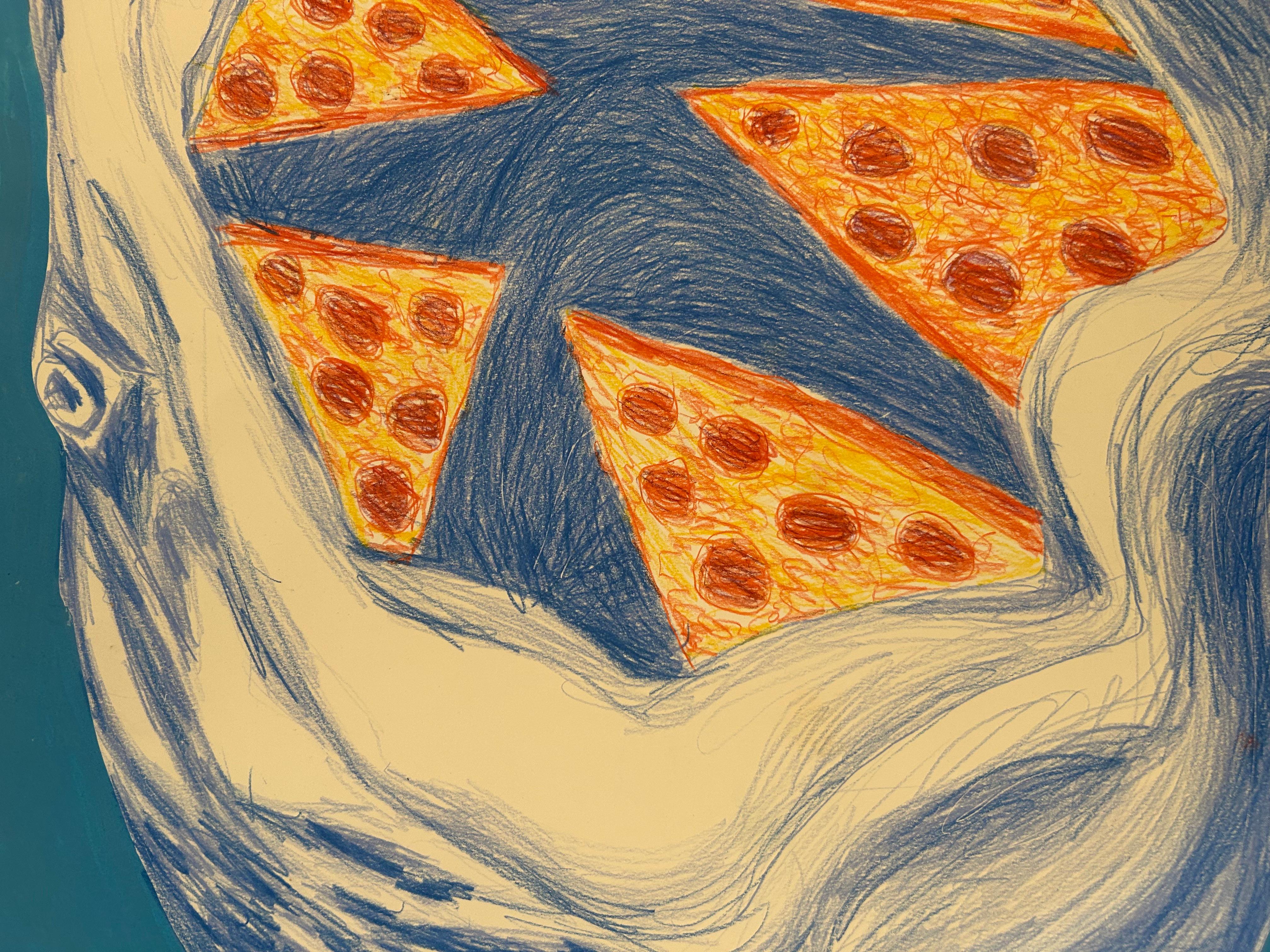 Divertente disegno di squalo figurato su carta: Squalo pizza 2022 in vendita 3
