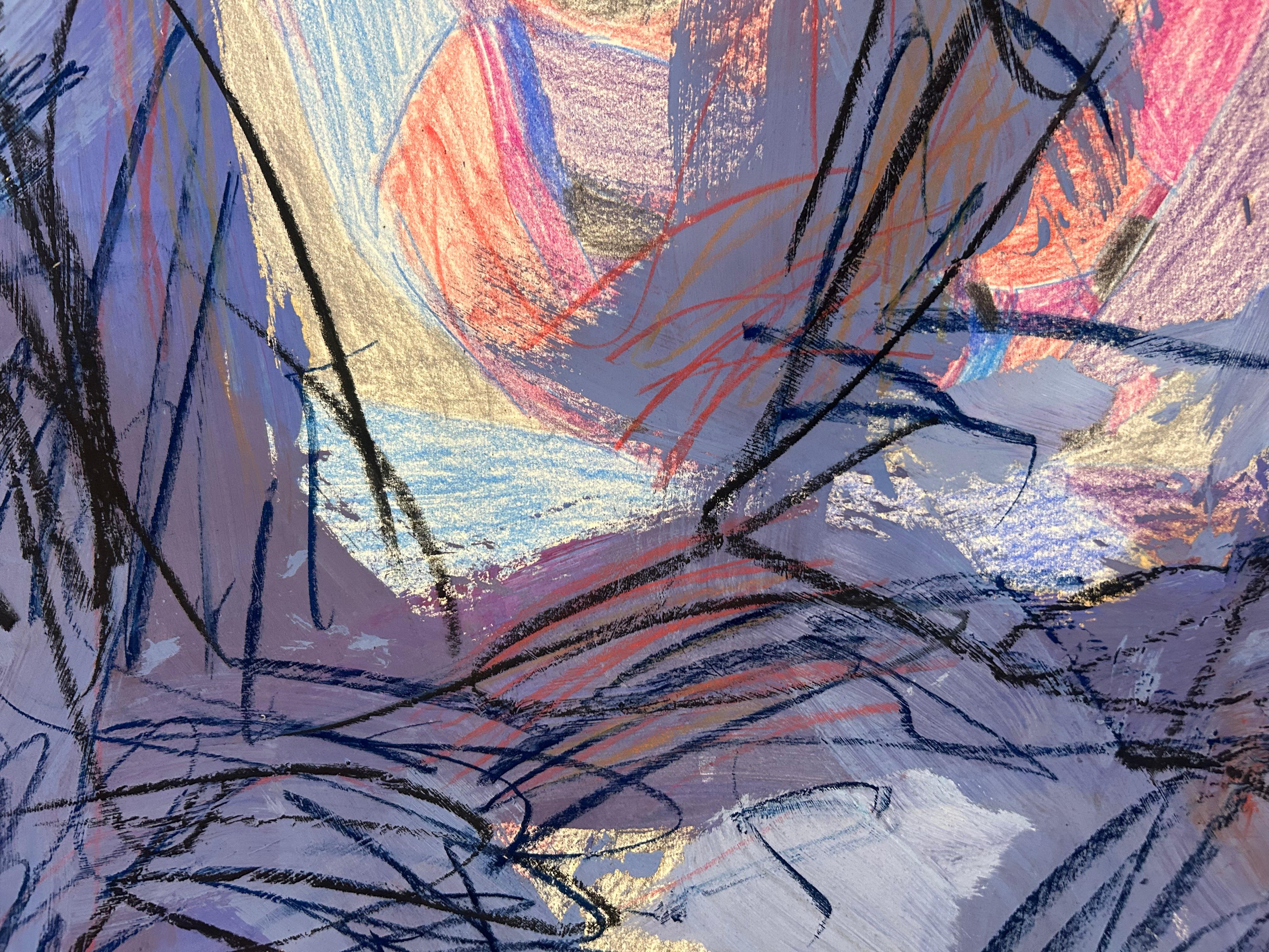 Pittura astratta colorata su carta - Art Astratto di Renelio Marin