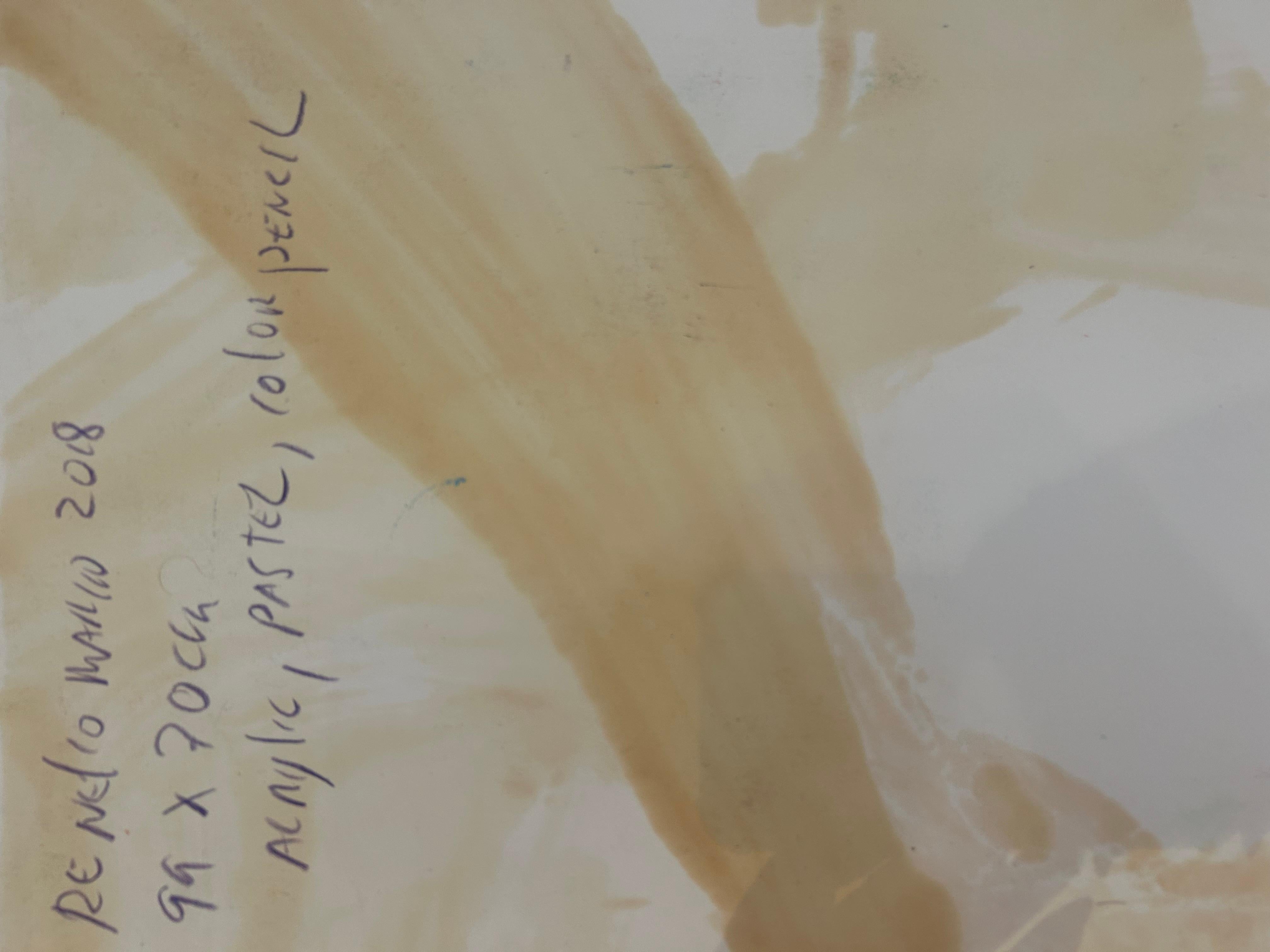 Pittura astratta colorata su carta in vendita 1