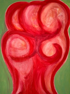 Big Hand Sign 1: Contemporary Pop Art Oil Painting Red and Green