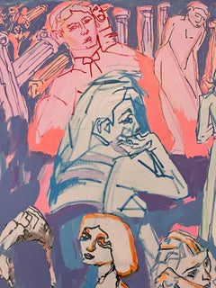 Modern Arcadia: Contemporary Abstract Figurative Acrylic Painting