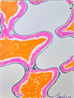 Quantom Tits Universe 1, figuratives Acrylgemälde, 12 x 9 Zoll