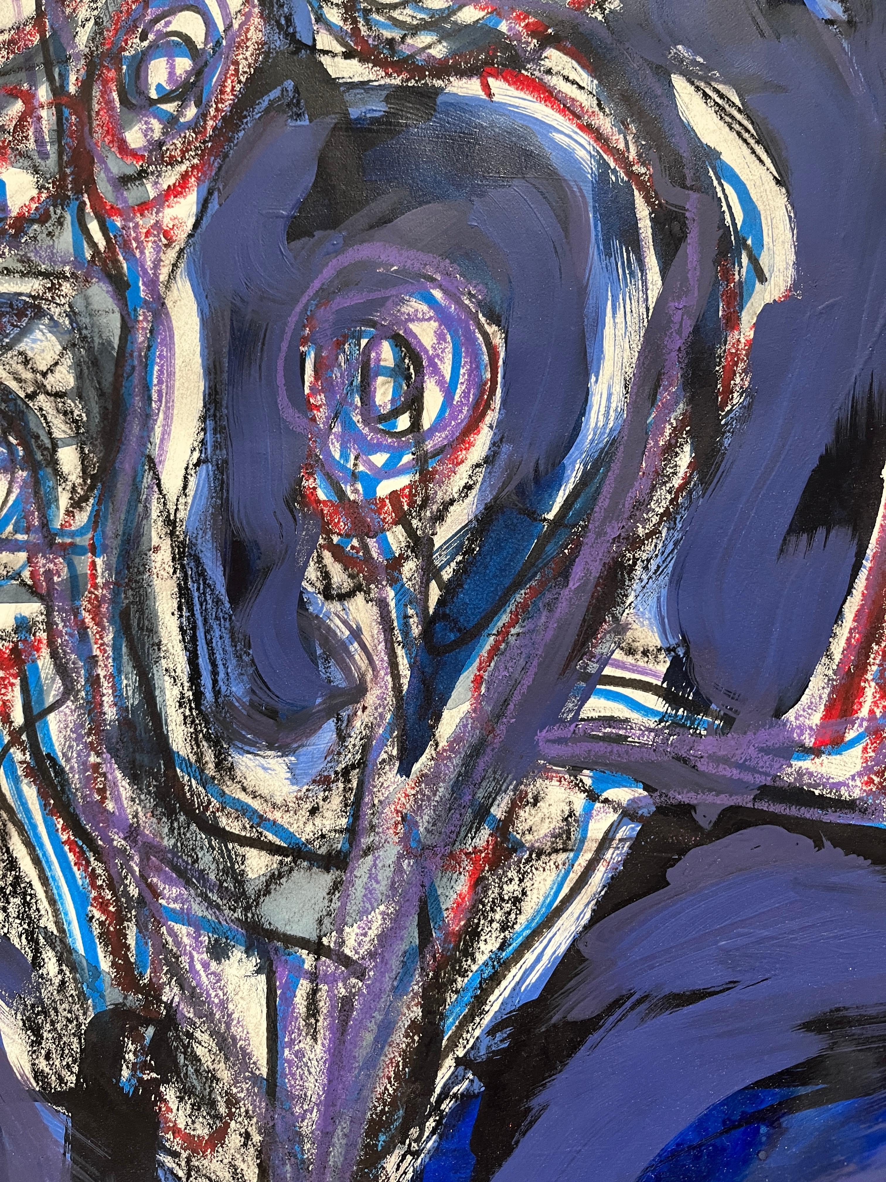 Albero 2 - Abstract Painting Viola di Renelio Marin