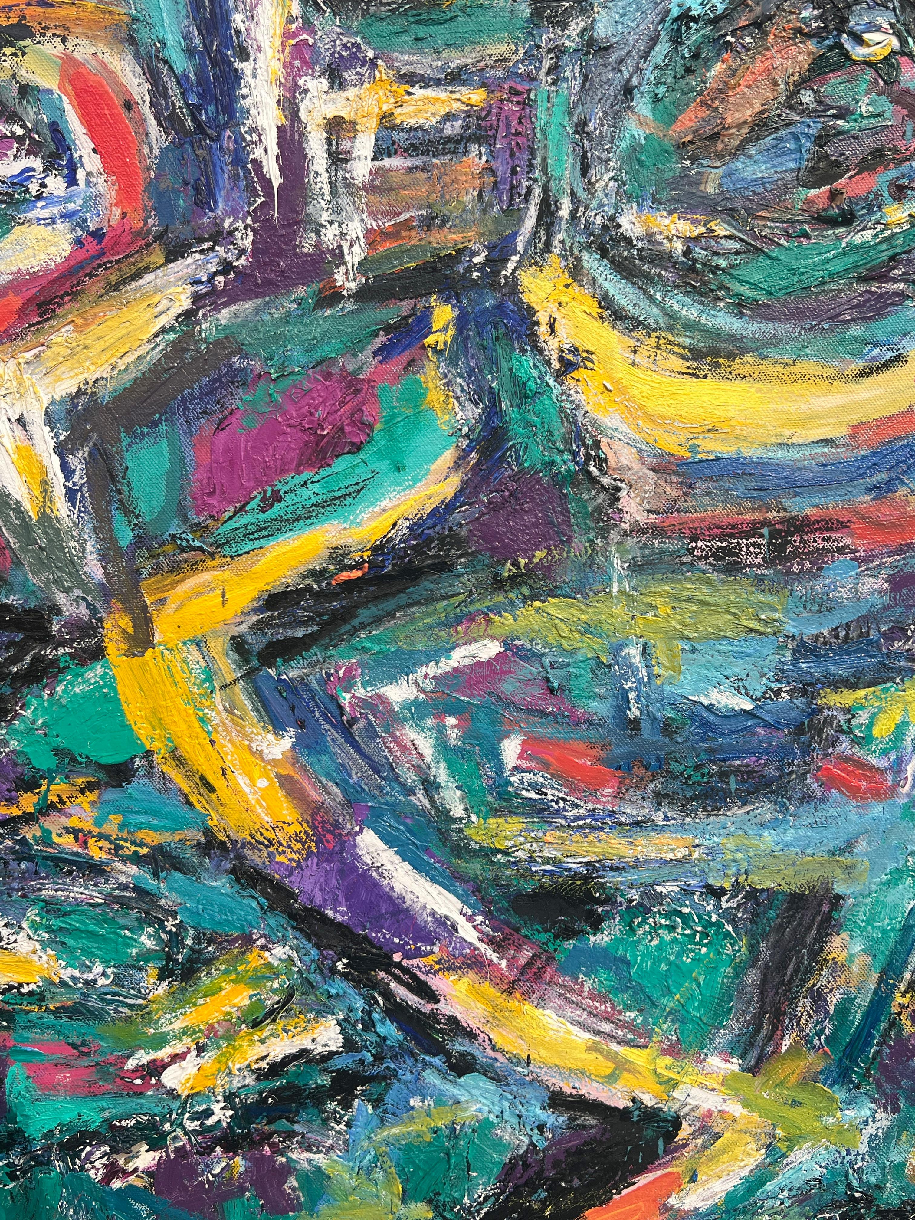 Guerriero - Abstract Painting Grigio di Renelio Marin