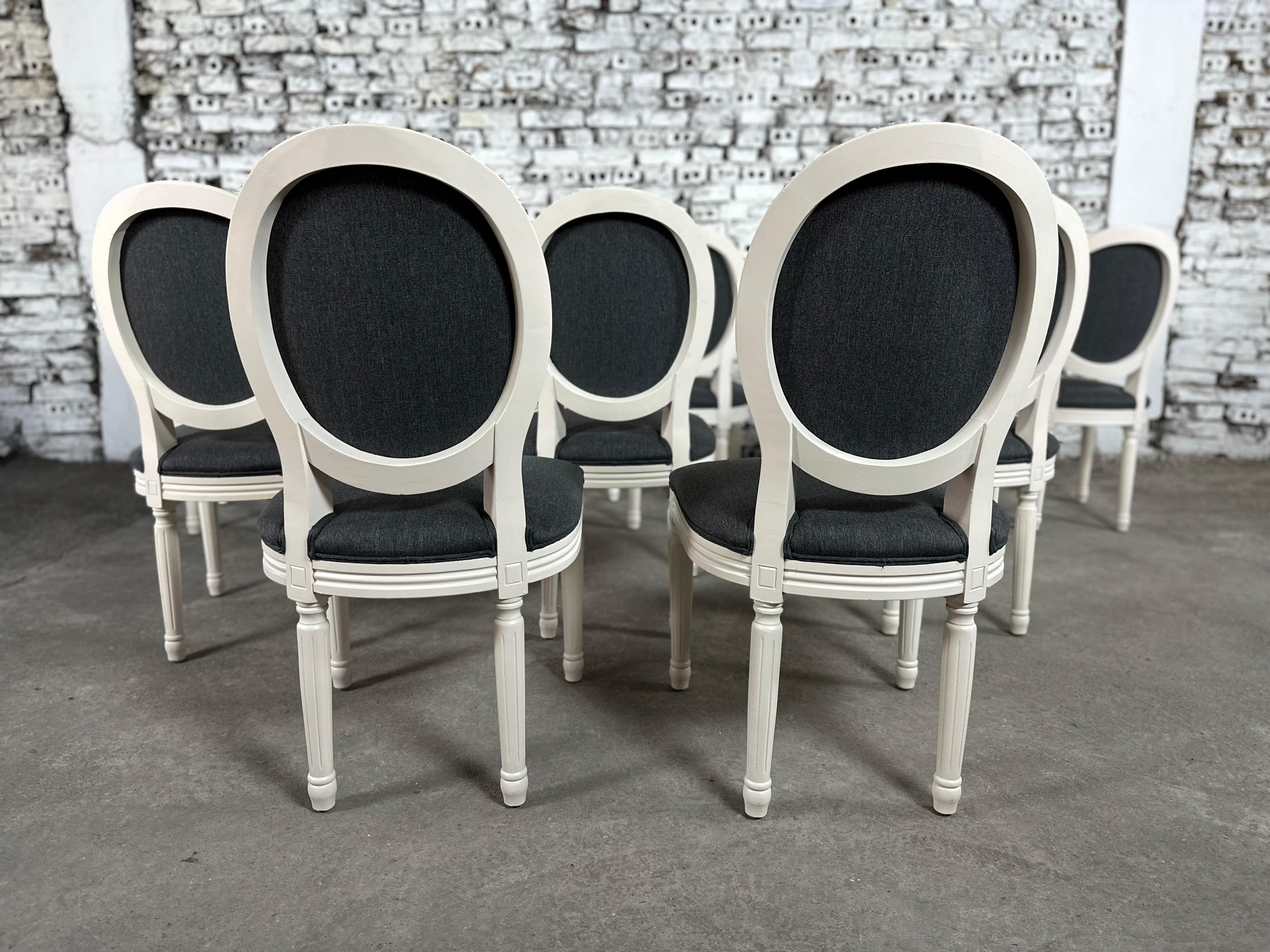 Renewed and Reupholstered French Louis XVI Dining Chairs - Set of 10 13