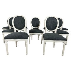 Renewed and Reupholstered French Louis XVI Dining Chairs - Set of 10
