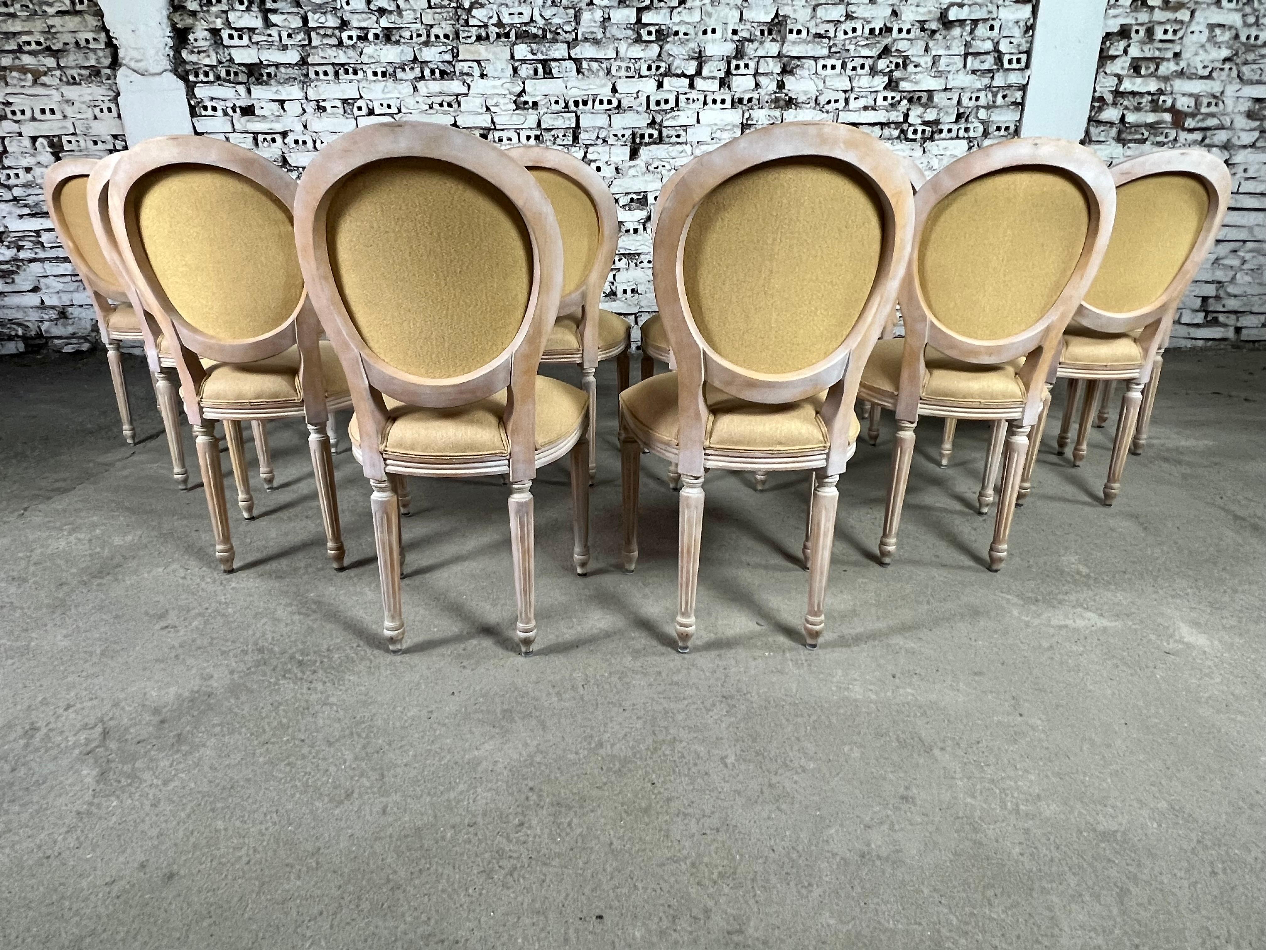 Renewed French Louis XVI Medallion Back Dining Chairs - Set of 12 9