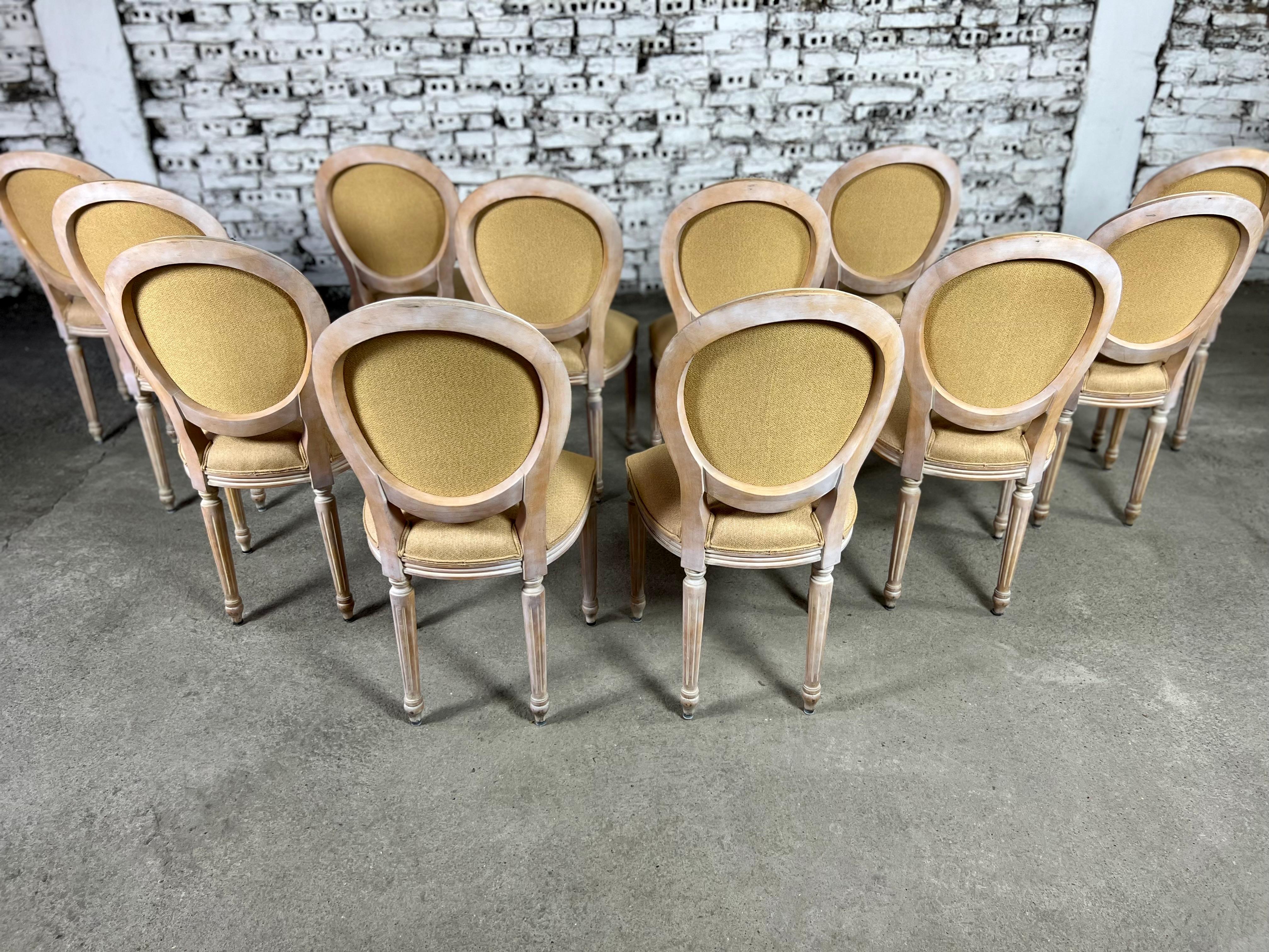 Renewed French Louis XVI Medallion Back Dining Chairs - Set of 12 10