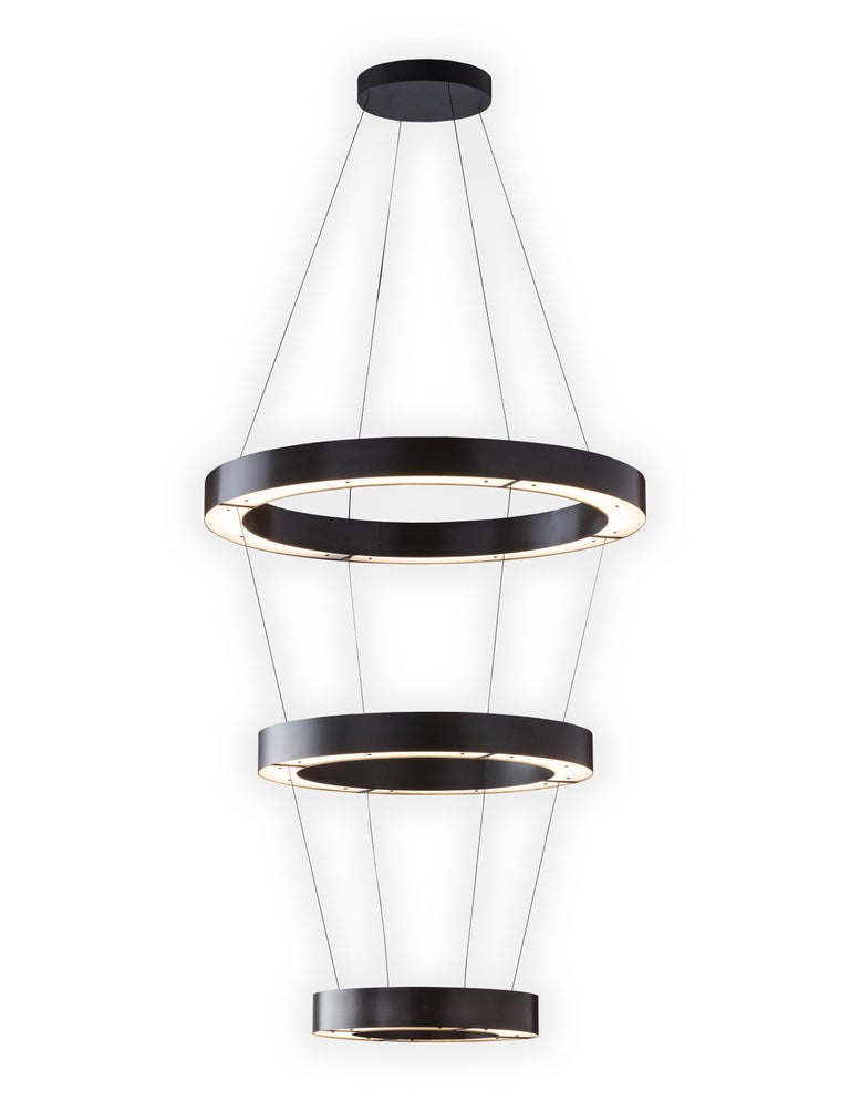 RENG, Anelli, Modernist Suspension 3-Ring LED Light For Sale at 1stDibs