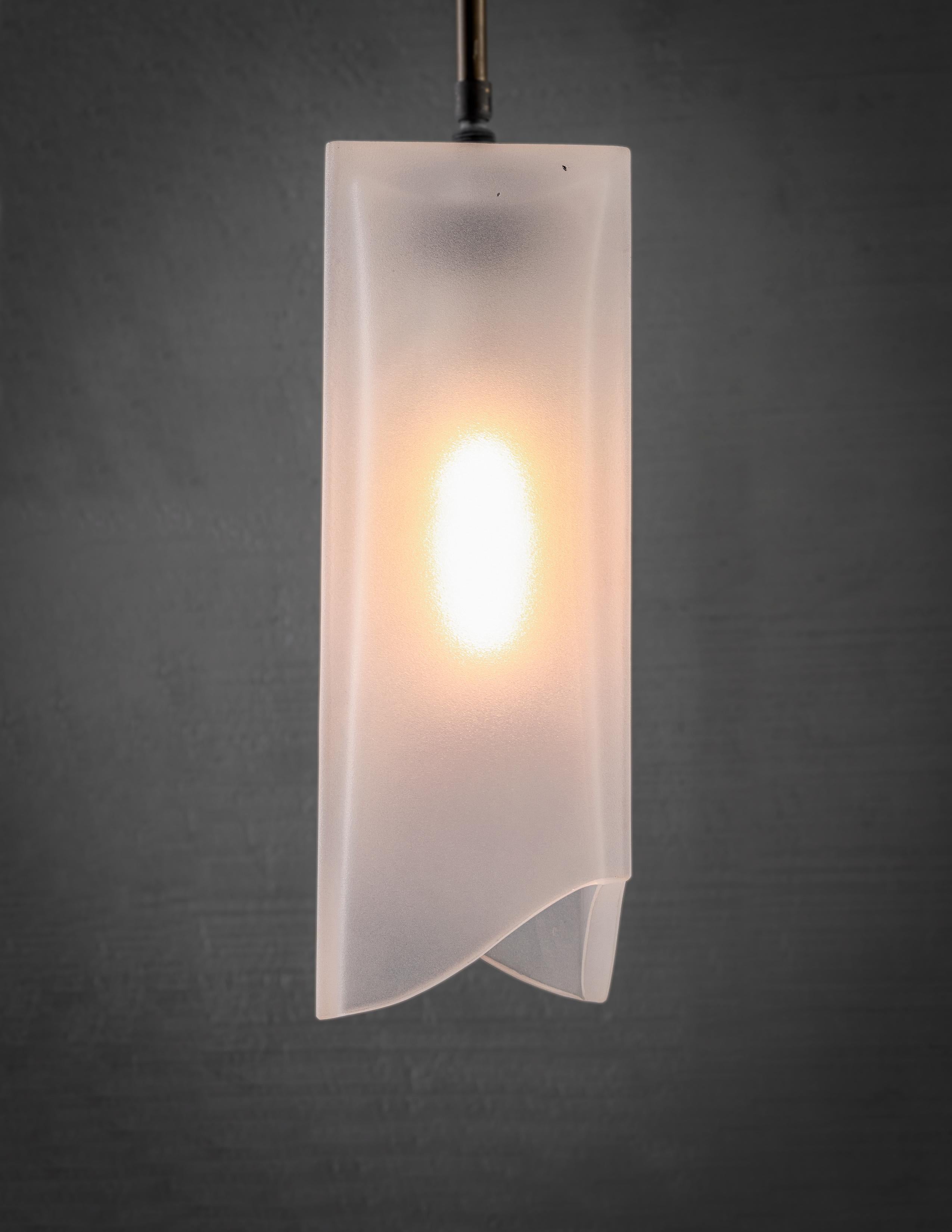 Artisanal crystal, sand finish.

Bulb 1x medium base 60 watt incandescent. 5 lbs.

Handcrafted in Italy. Sold exclusively at Brendan Bass.

Minimum hanging height: N/A
Maximum hanging height: 63
