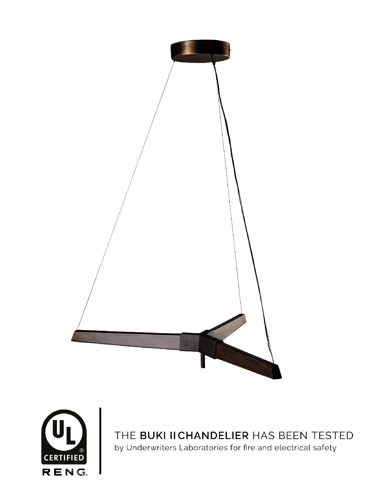 Reng, Buki II, Rustic Modern Brass and Steel Suspension Light 1