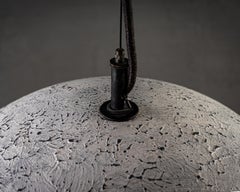 Reng, Doma, Hand Formed Ceramic, Stippled White Matte Tone Glazed Dome Pendant