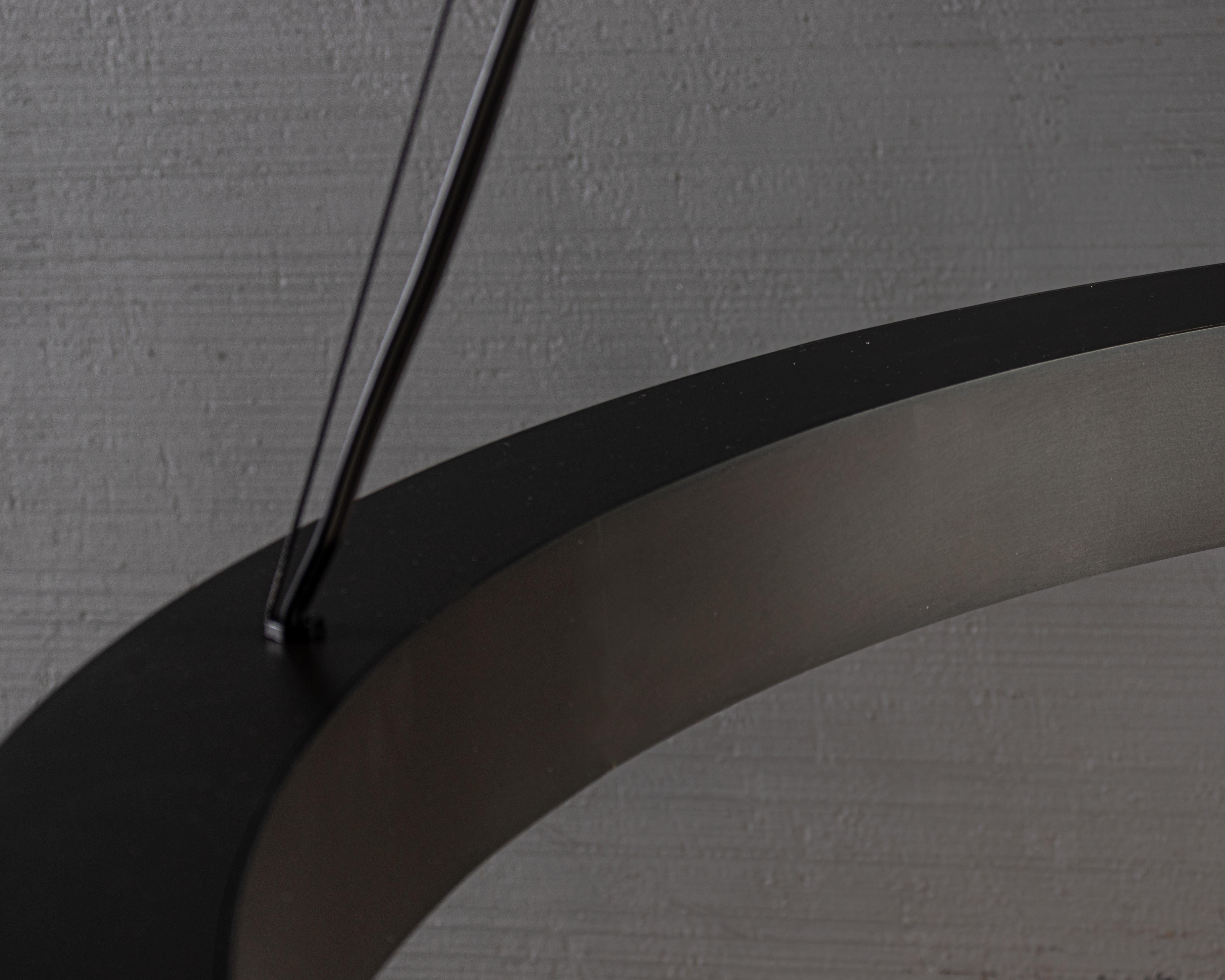Italian RENG, Hilo III, Forged Steel, Modernist Suspension Ring Led Light