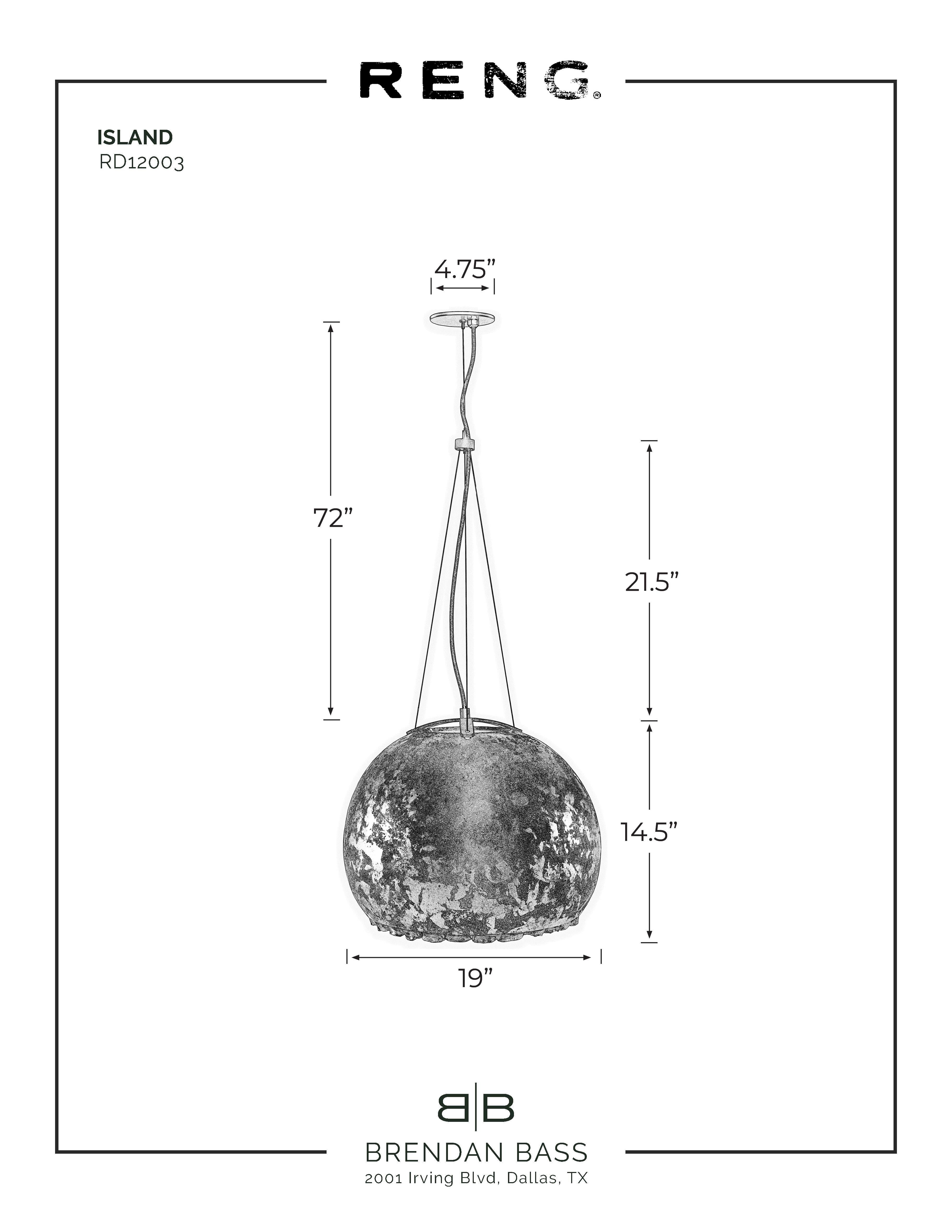 RENG, Island, Hand Formed Ceramic, Gold and Silver Glazed Globe Chandelier  1