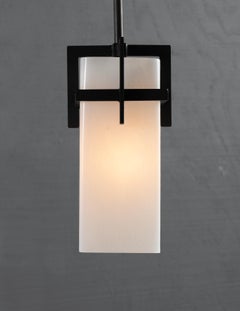 RENG, Karamu, Decorative Glass, Mouth Blown Opaque Glass with Metal Framing