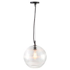 RENG, Orbita, Decorative Glass, Mouth Blown Etched Spiral Glass Globe