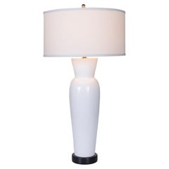 RENG, Shiro Jar Form Ceramic Table Lamp with White Glazed to Matte Finish