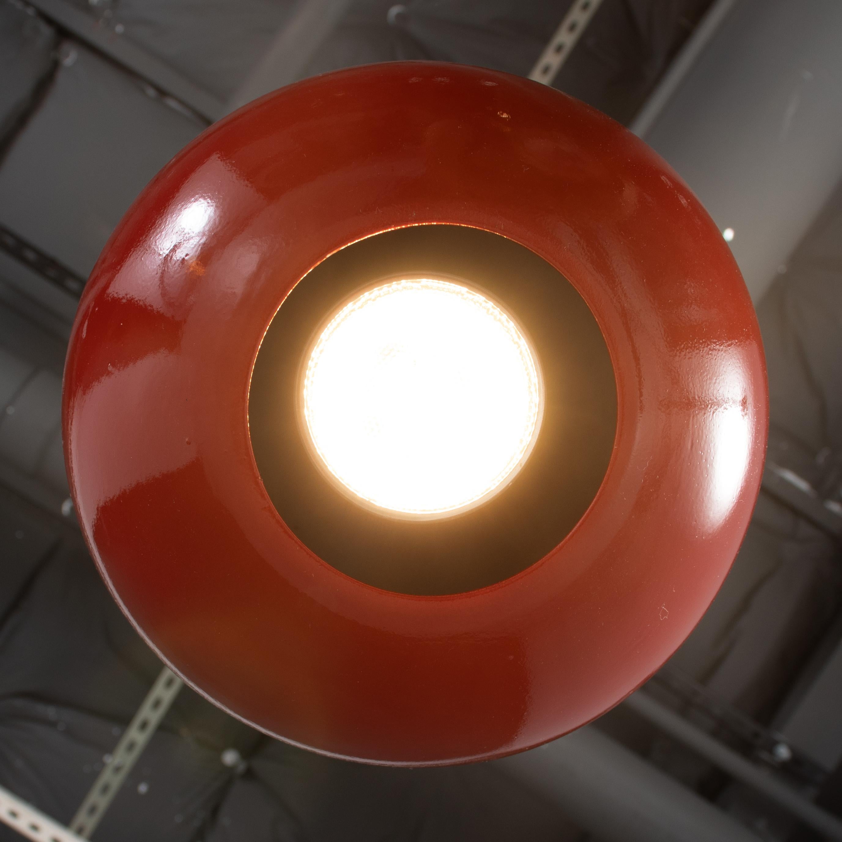 Hand-Crafted RENG, Tama Red, Hand Formed Ceramic, Ball Form Down Light