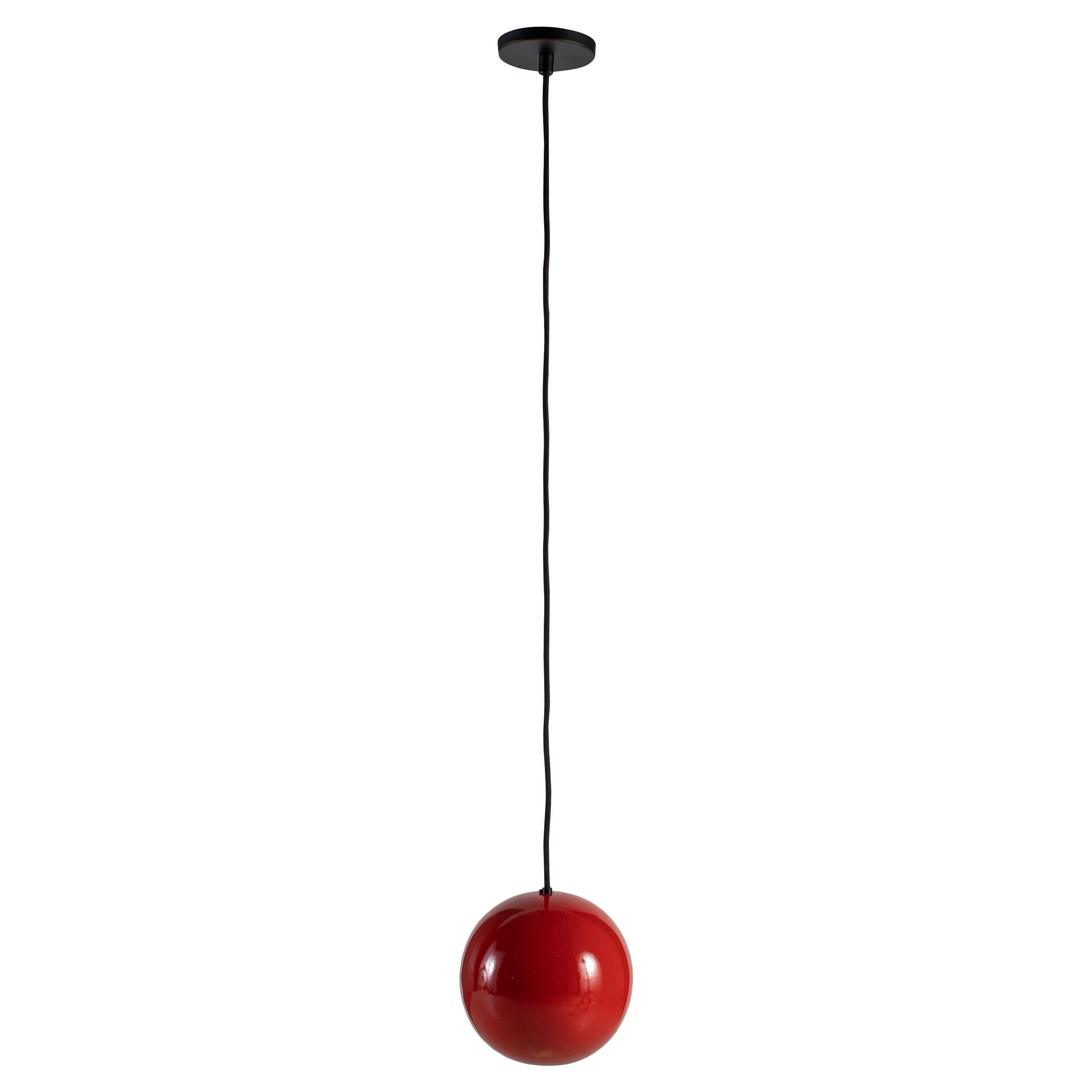 RENG, Tama Red, Hand Formed Ceramic, Ball Form Down Light