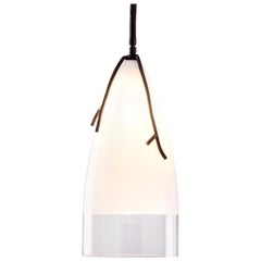 Reng Twig Artisanal Cast Glass and Hand Formed Steel Pendant Light