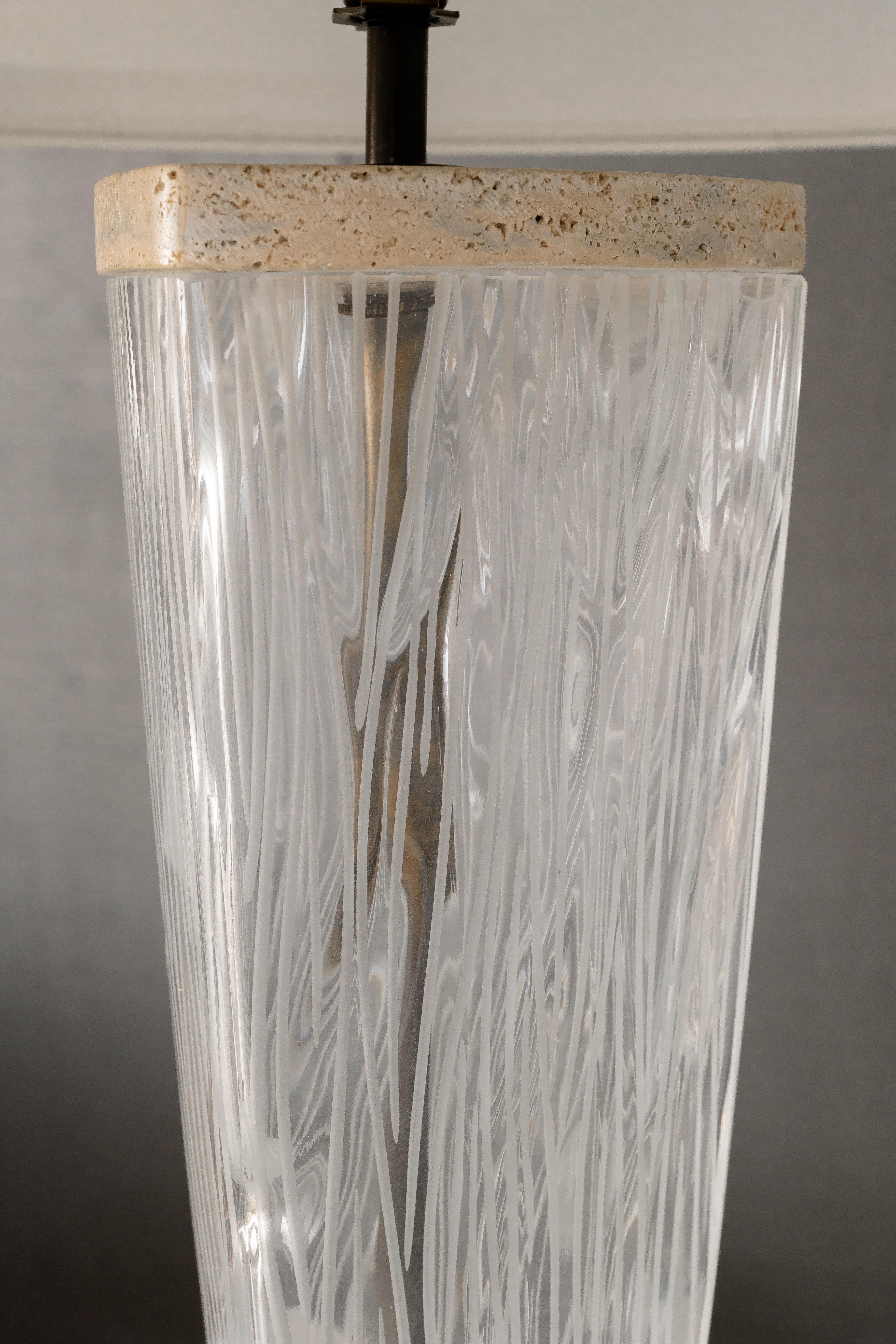 Italian Reng, Willow, Decorative Glass Table Lamp
