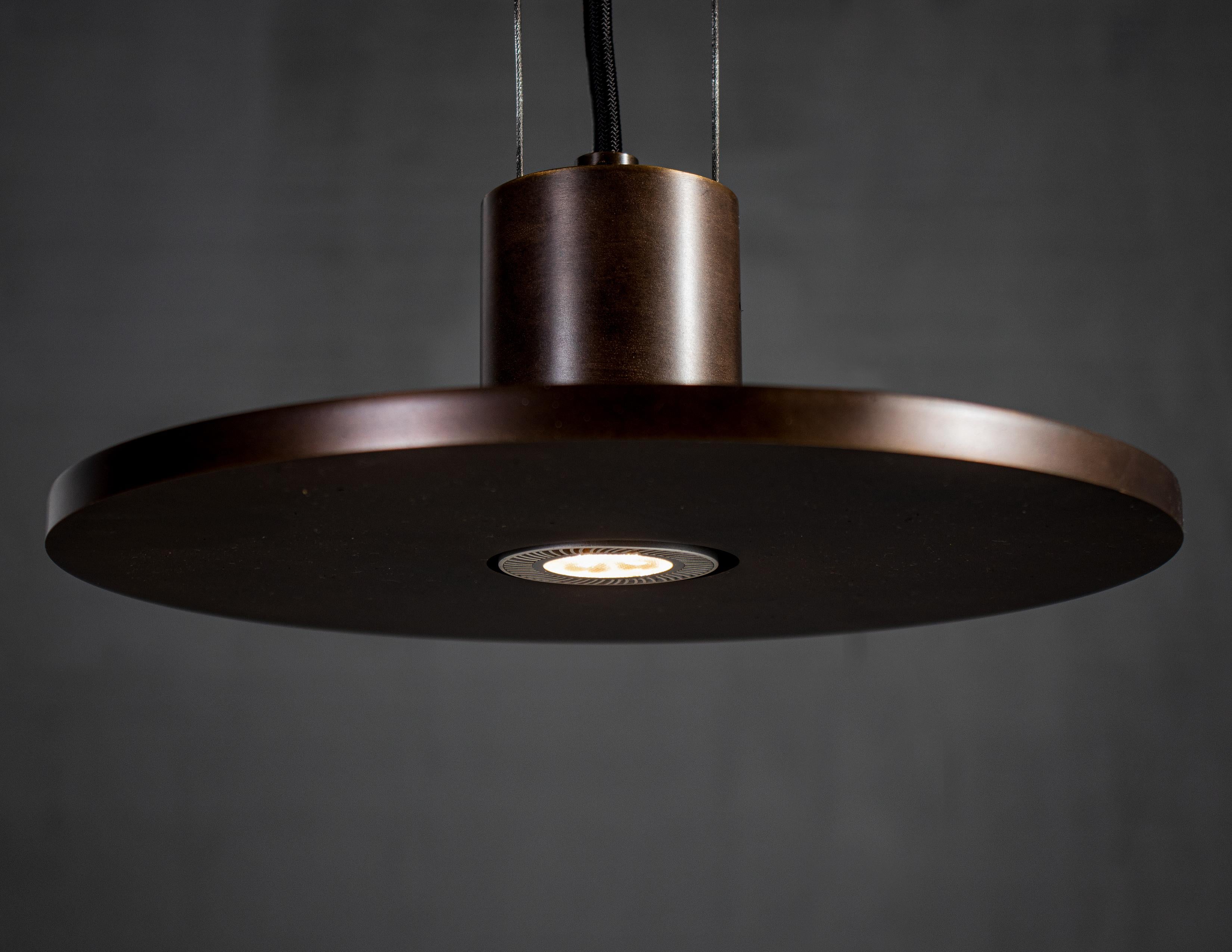 Modern RENG, Yufo I, Burnished Metal Disc Light