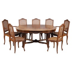 Used Rengency-style dining table, 9 chairs and 2 armchairs 