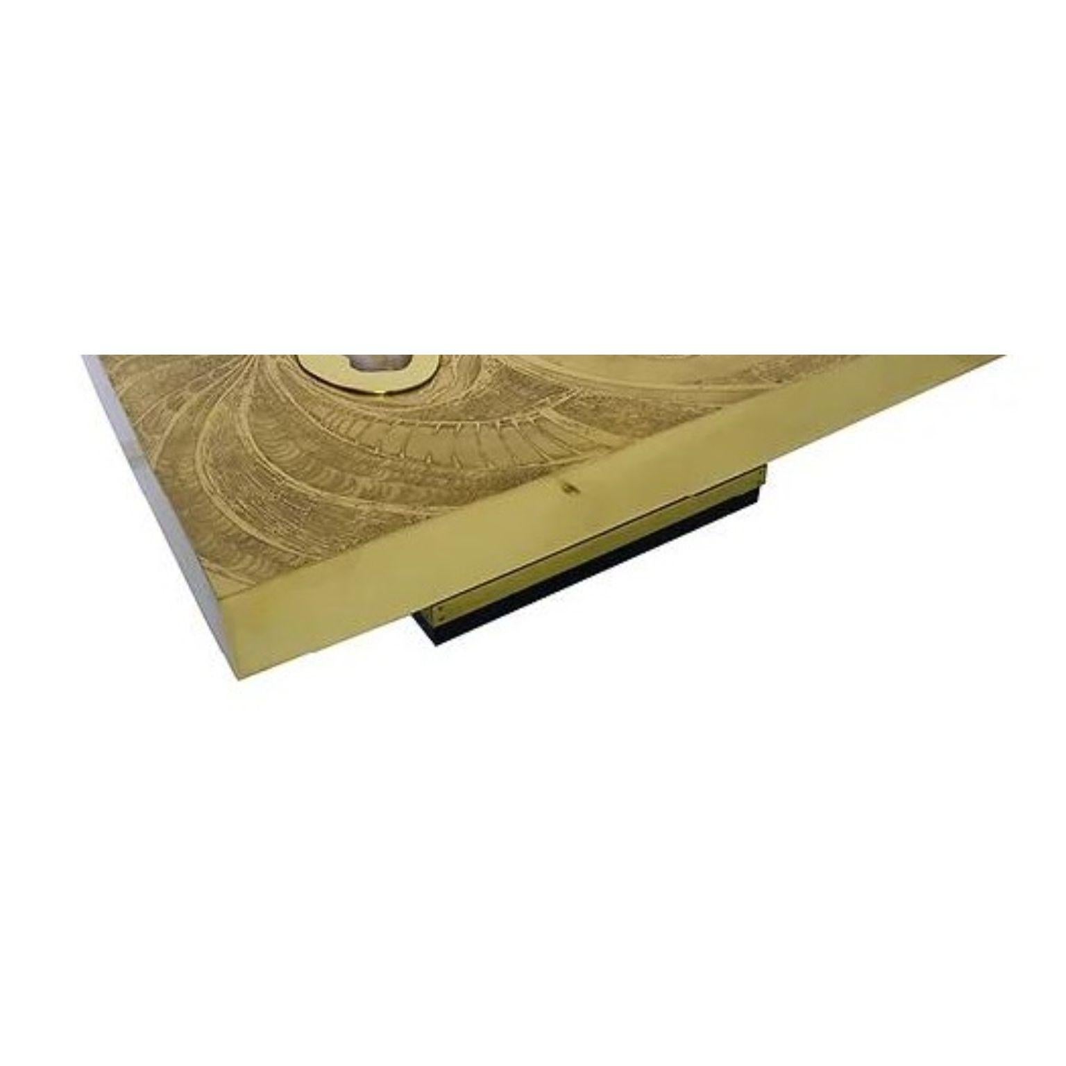 Belgian Renhilde Brass Coffee Table by Brutalist Be For Sale