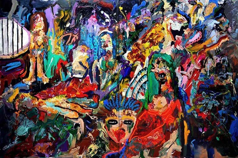 China Abstract Chinese Abstract Oil Painting - 182 For Sale on 1stDibs | chinese ...