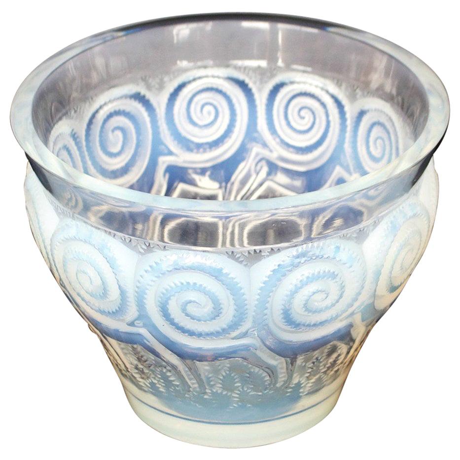 'Rennes' an Art Deco Opalescent Glass Vase by René Lalique