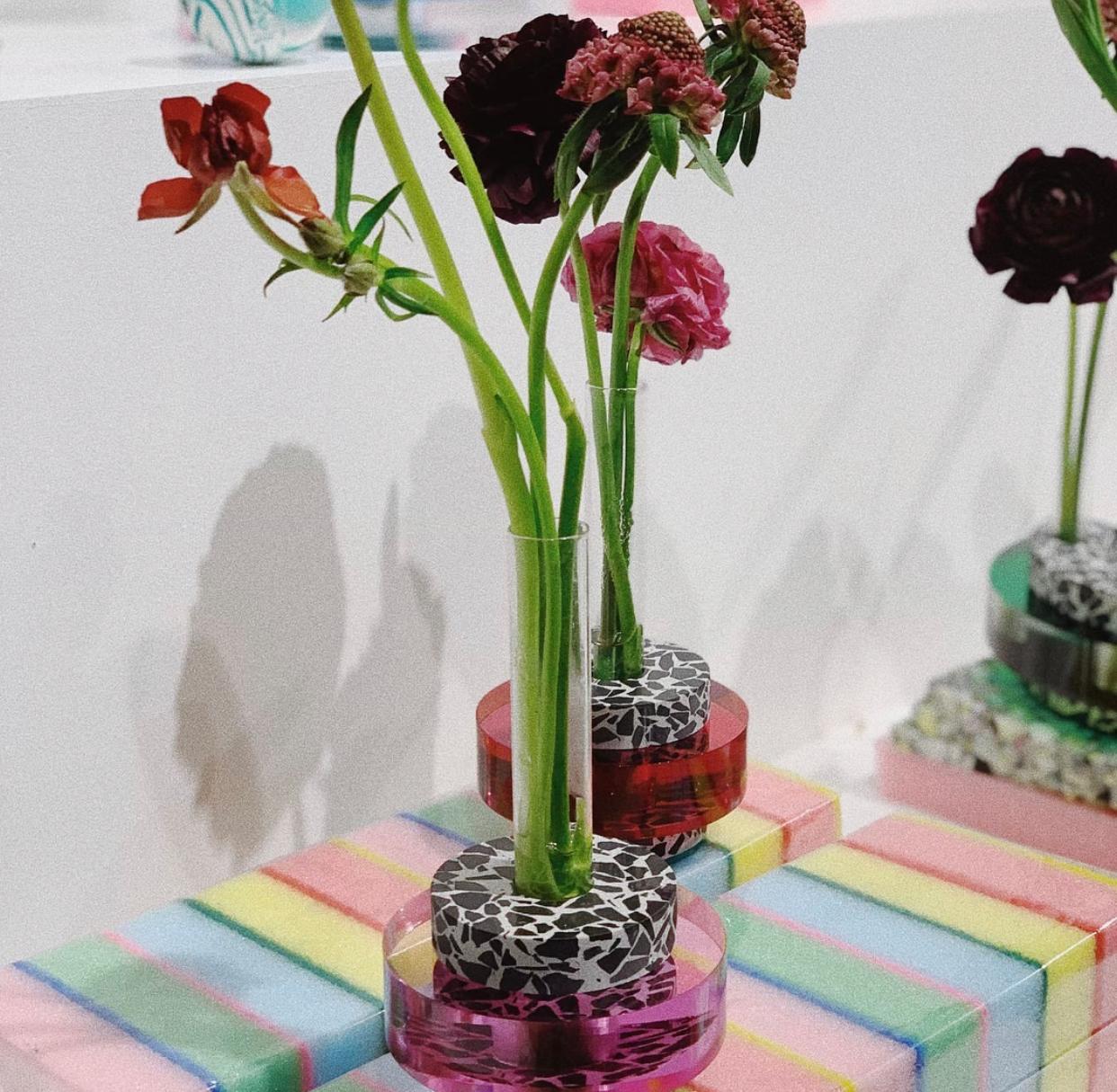 Post-Modern Rennie Bud Vessel Vase in Cherry Blossom