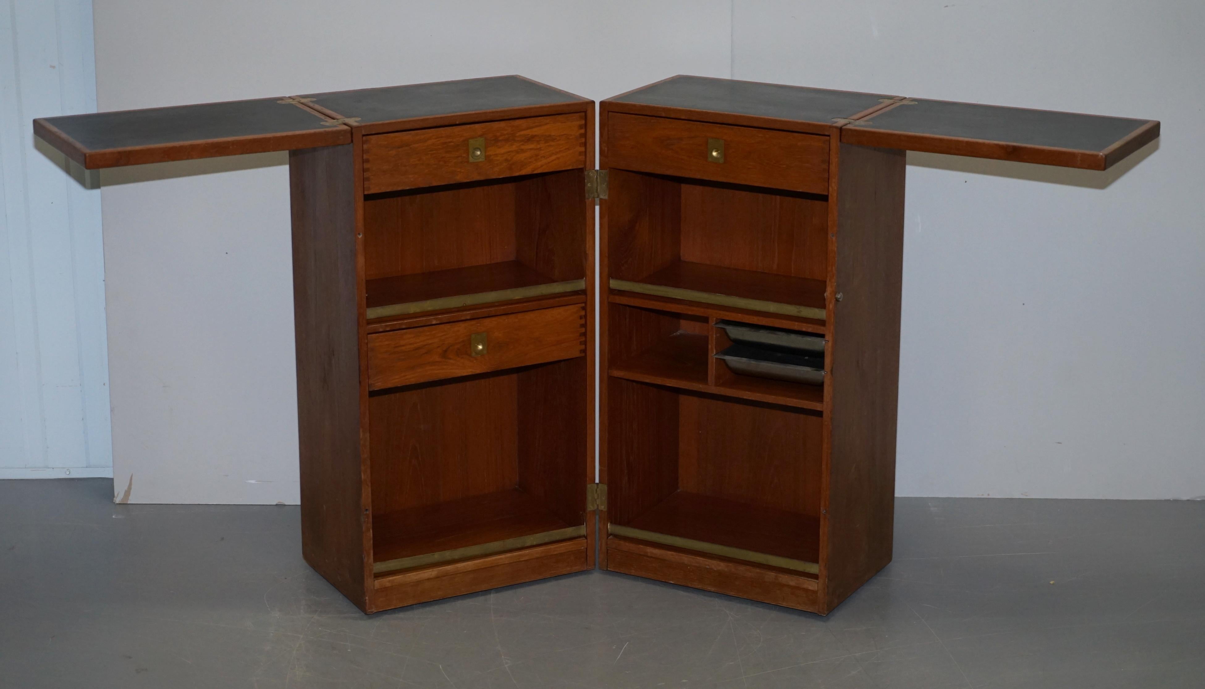 Reno Wahl for Dyrlund Vintage Danish Teak Metamorphic Captains Campaign Bar For Sale 2