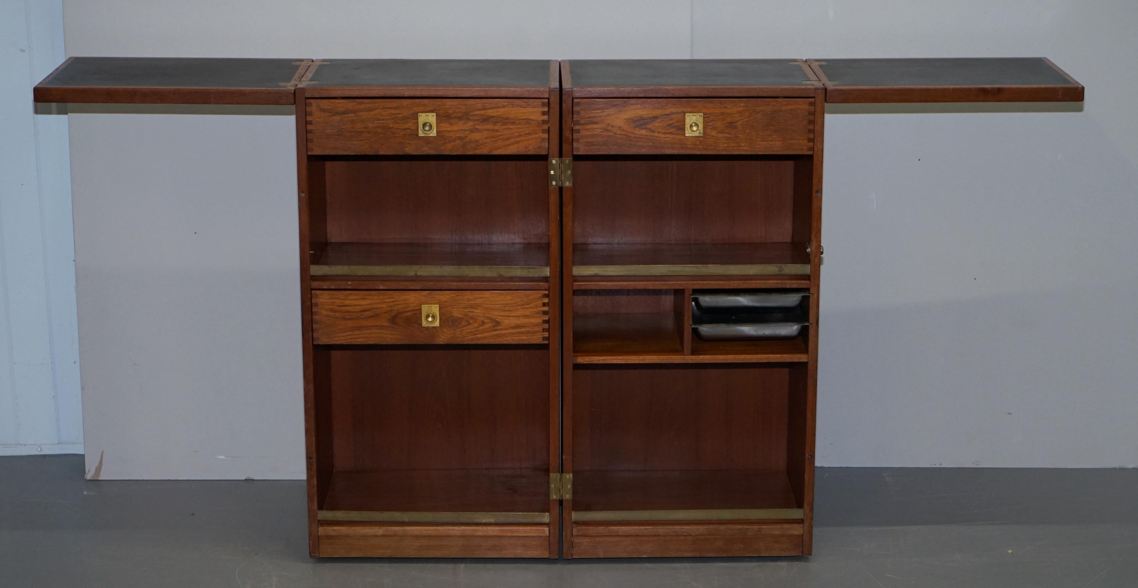 Reno Wahl for Dyrlund Vintage Danish Teak Metamorphic Captains Campaign Bar For Sale 3