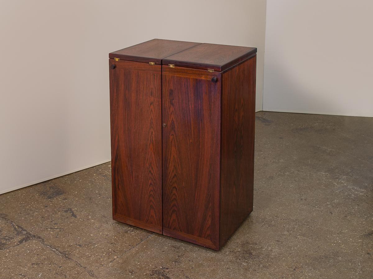 Scandinavian Modern Reno Wahl Iversen Rosewood Folding Dry Bar for Dyrlund