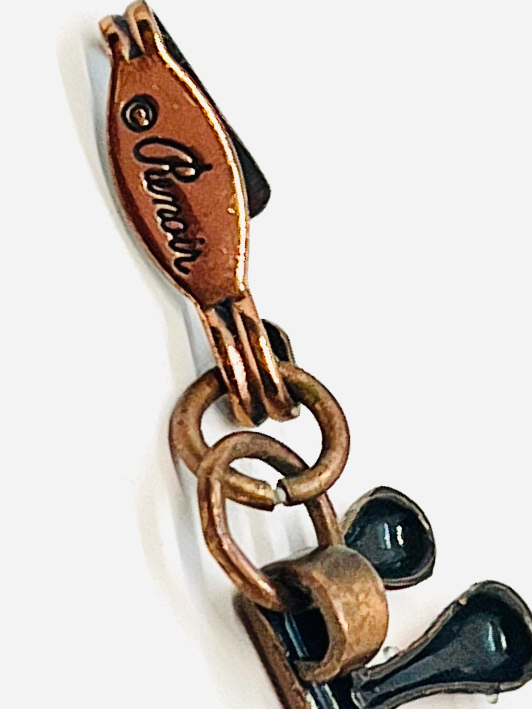 Renoir Arts and Crafts Copper and White Enamel Necklace, 1950s For Sale 3