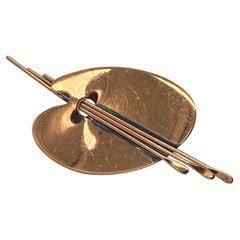 Renoir Copper Brush and Palette Brooch