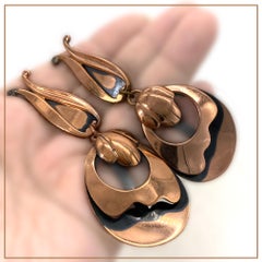 Pendientes colgantes de cobre de gran tamaño Renoir