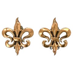 Renoir Fleur de Lis Kupfer-Ohrringe zum Anstecken