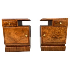 Renovated 1930s Art Deco Bedside Tables – Vintage Czechoslovak Nightstands