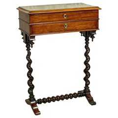 Renovated Eclectic Mahogany Sewing Table, circa 1880-1890