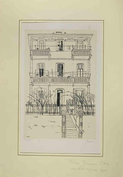 The Palace - Etching by Renzo Biasion - Mid-20th century