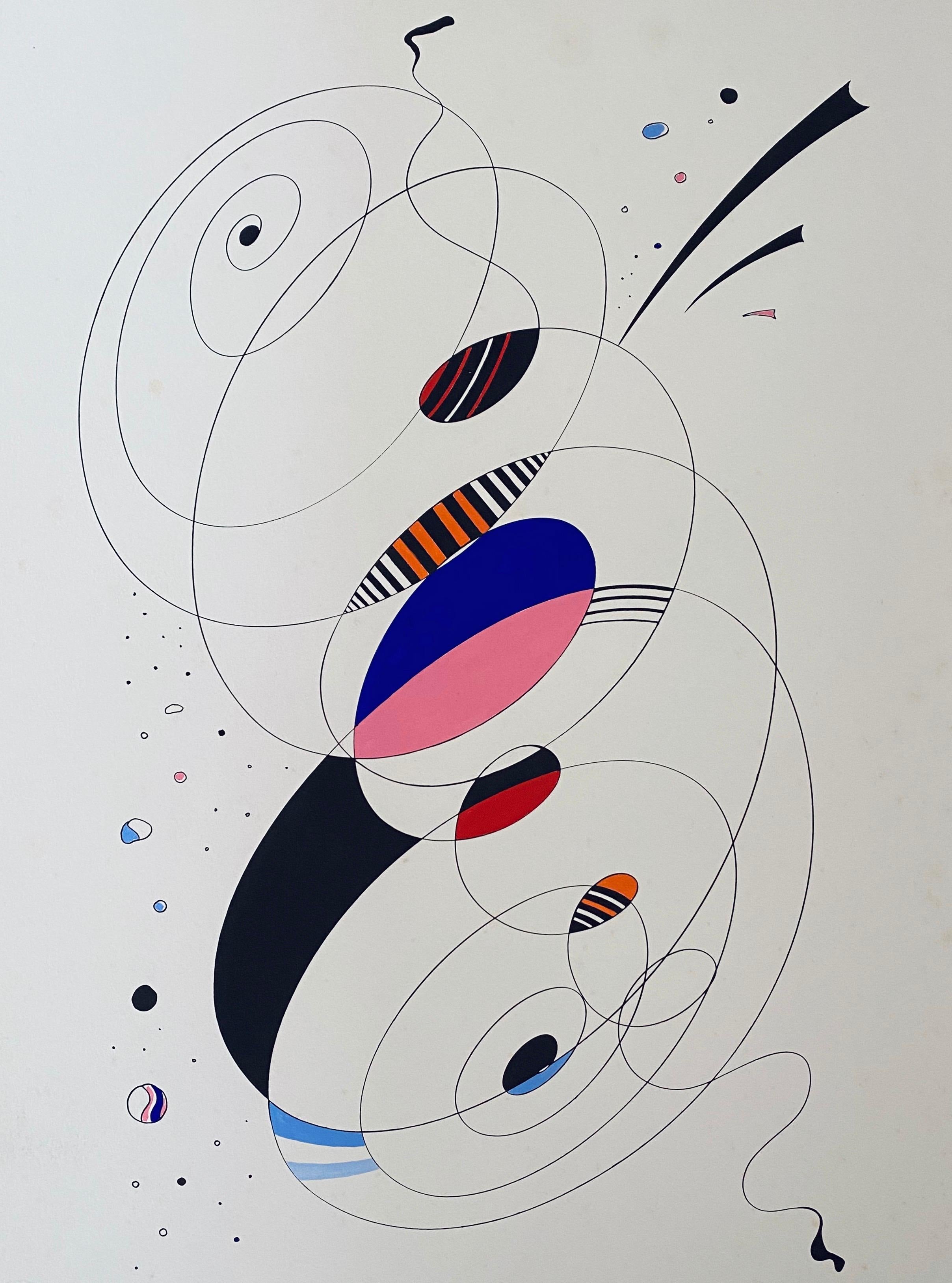 Litografia astratta di un artista italiano - Print di Renzo Eusebi
