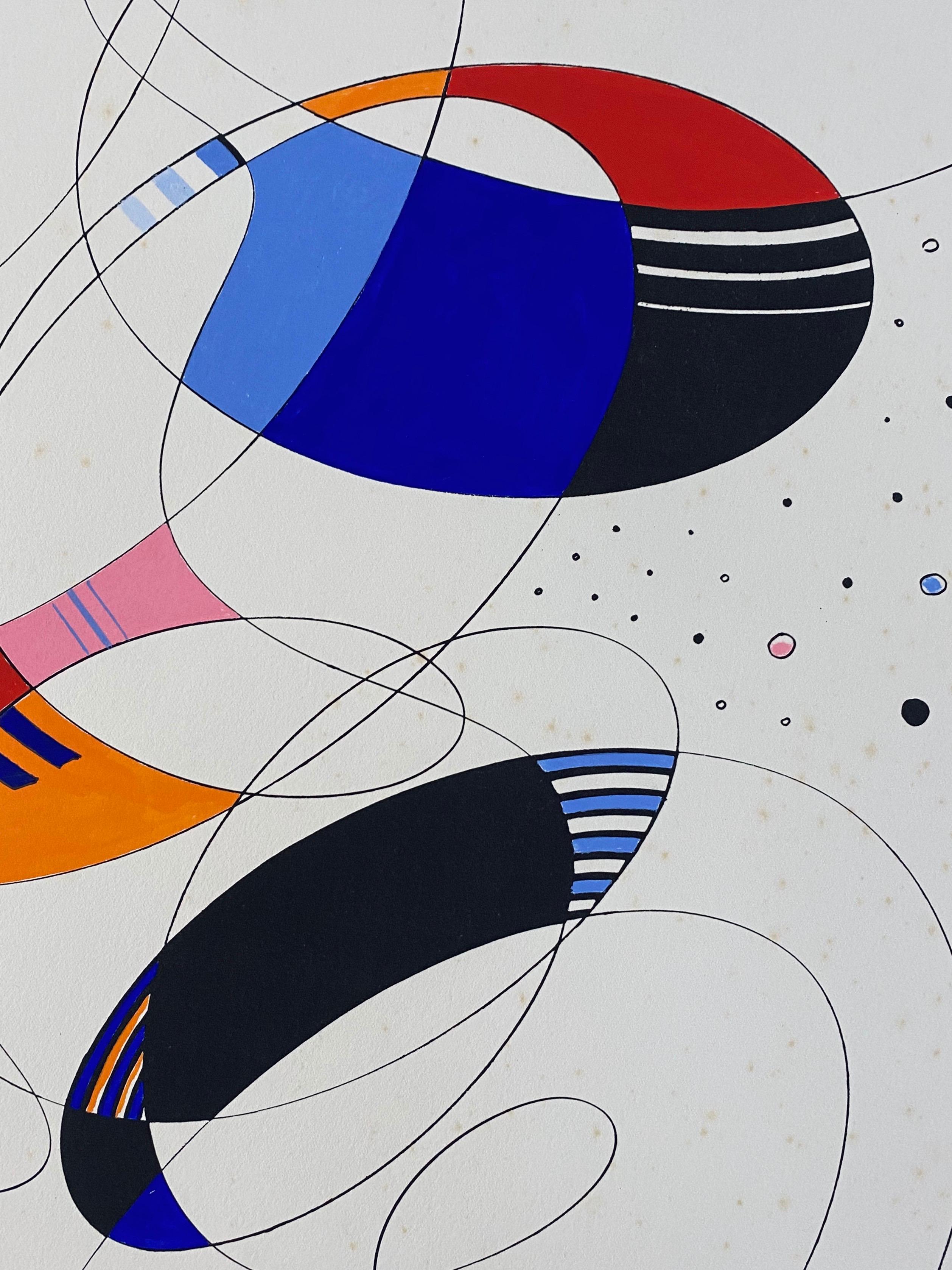 Litografia astratta di un artista italiano - Abstract Print Grigio di Renzo Eusebi