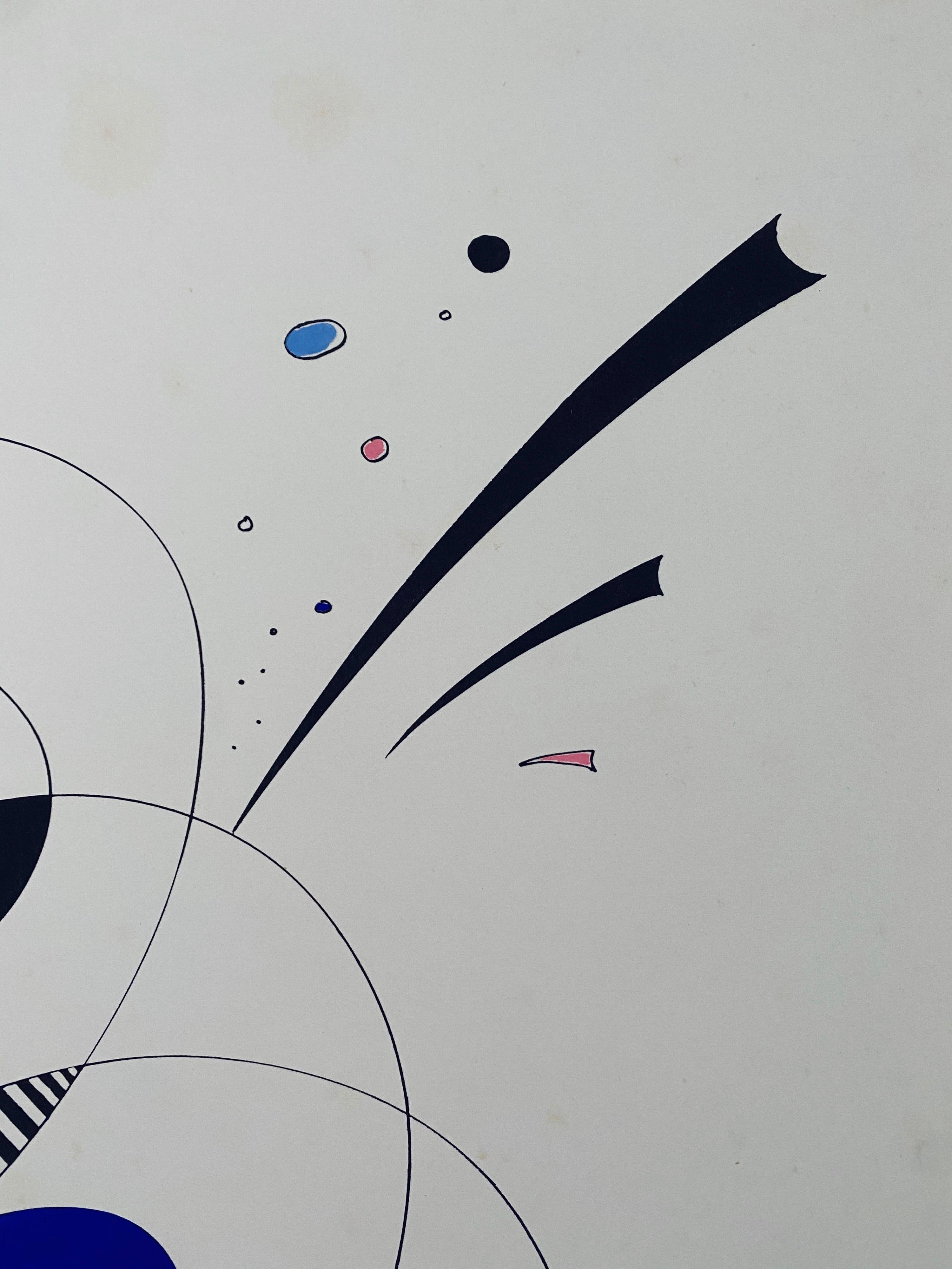 Litografia astratta di un artista italiano - Abstract Print Grigio di Renzo Eusebi
