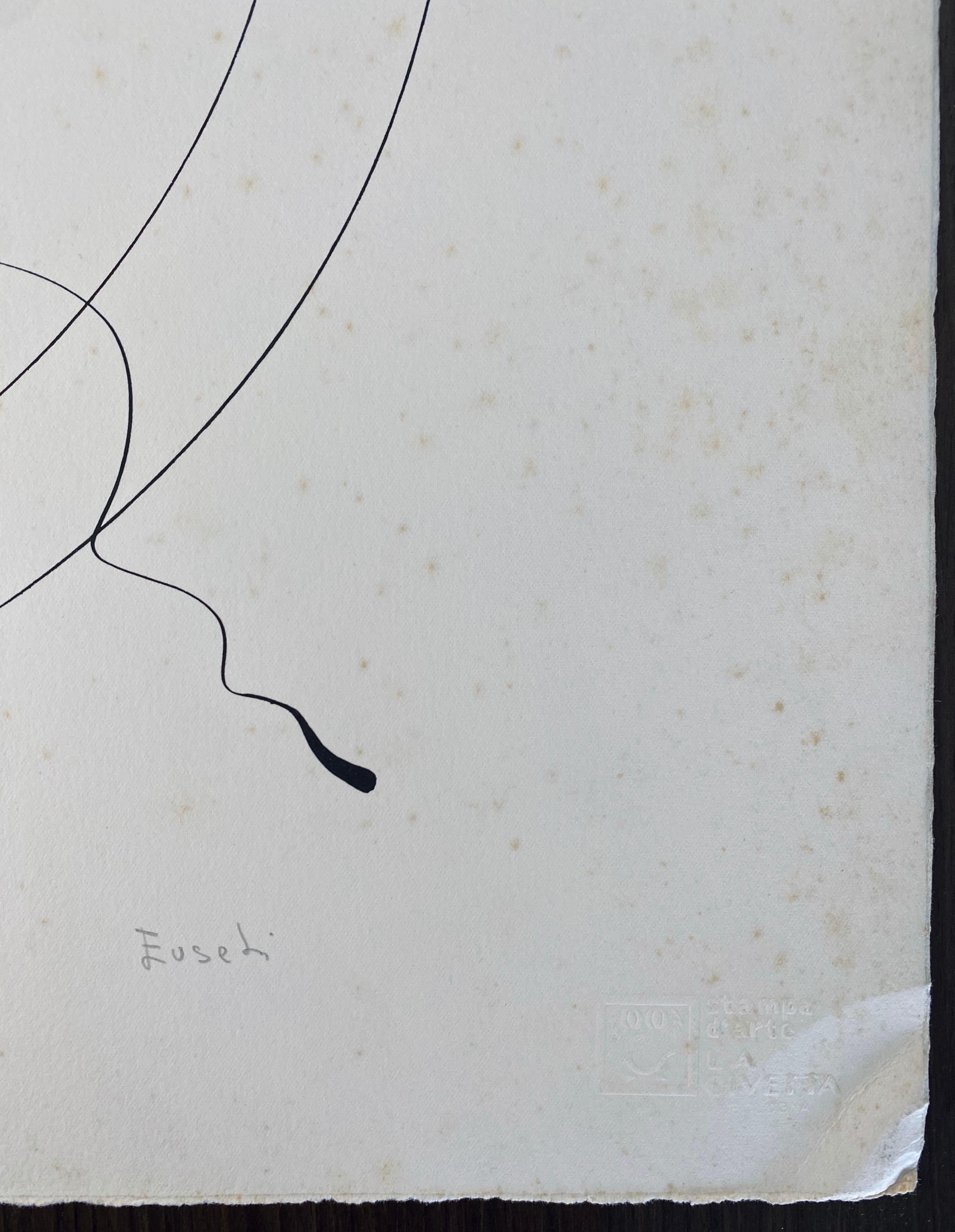 Litografia astratta di un artista italiano in vendita 1