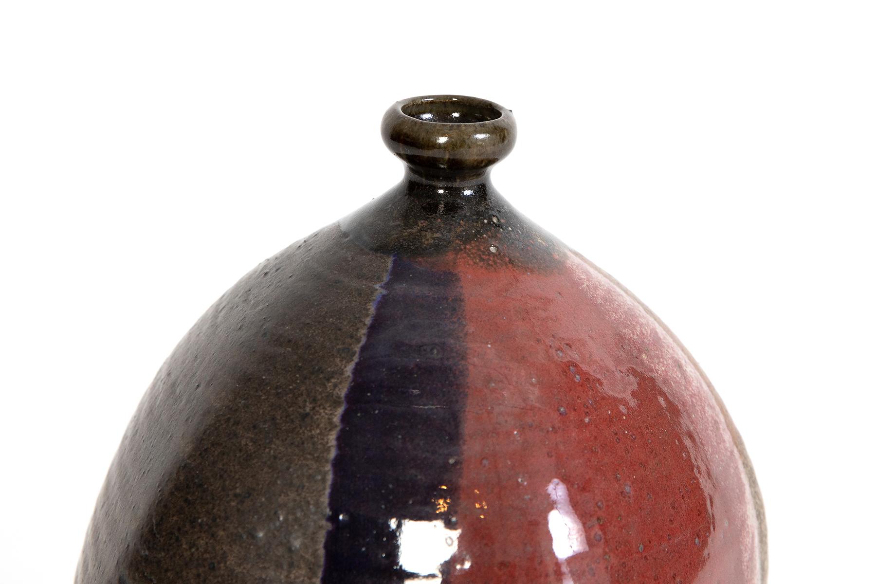 Mid-Century Modern 1960s Multicolored Glazed Ceramic Vessel by Renzo Faggioli 