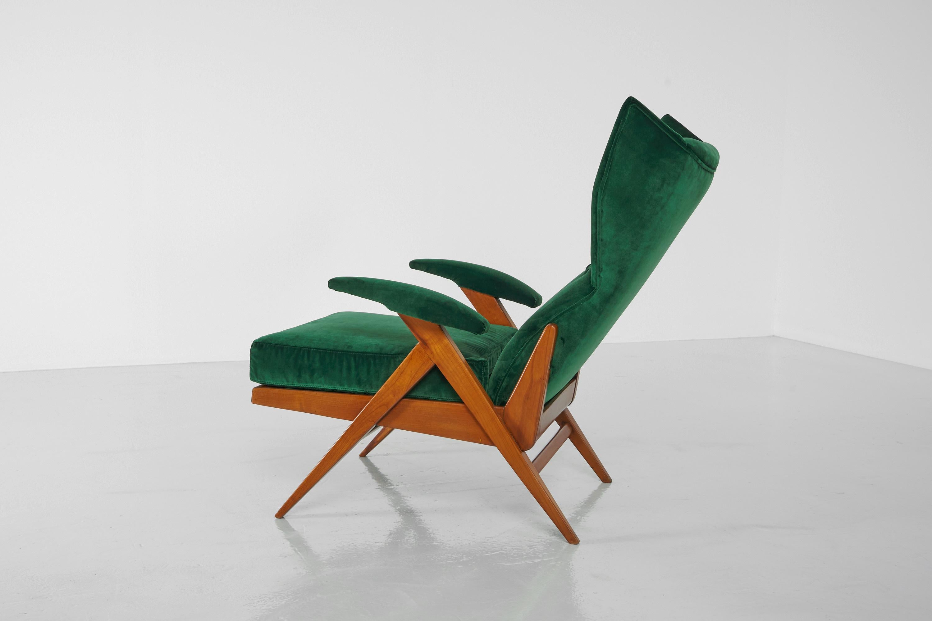 Italian Renzo Franchi Adjustable Lounge Chairs Camea, Italy, 1955