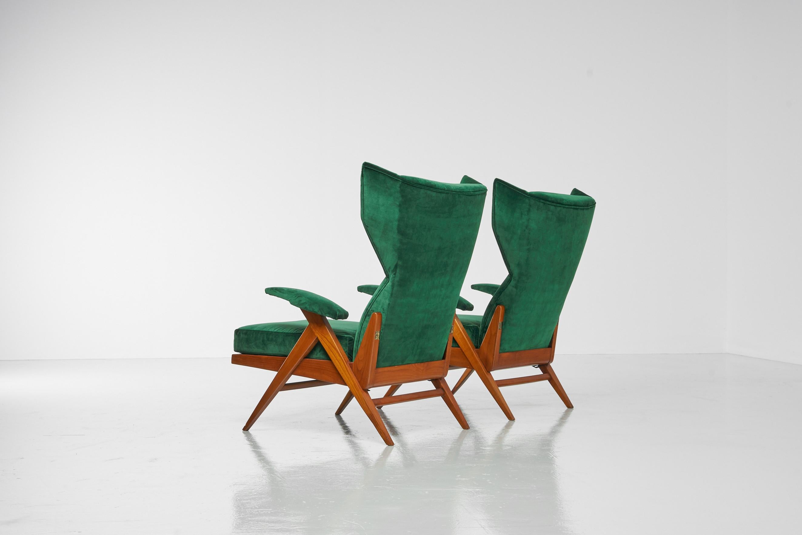 Renzo Franchi Adjustable Lounge Chairs Camea, Italy, 1955 2