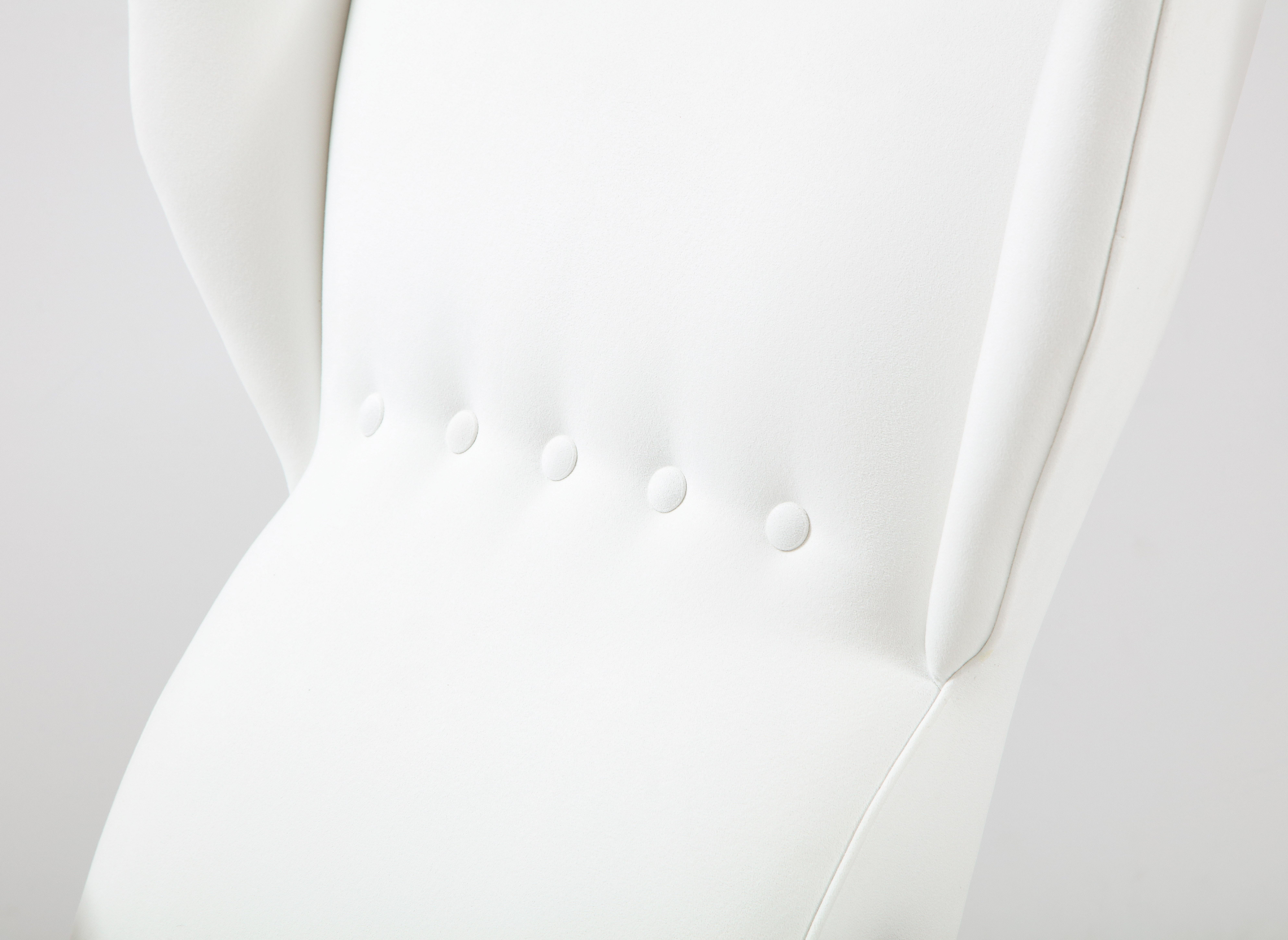 Renzo Franchi pour Camerani Rare paire de chaises longues blanches 
