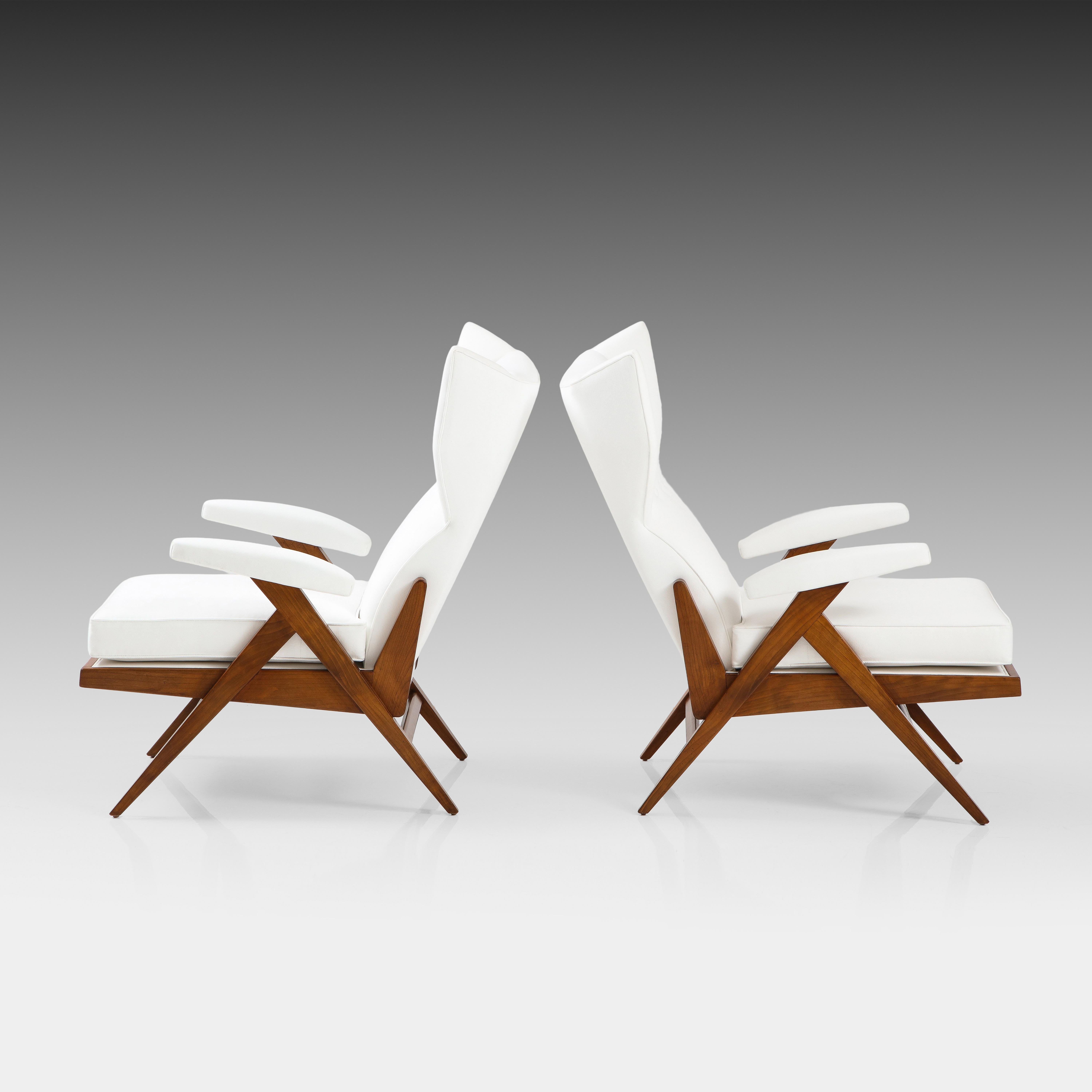 Renzo Franchi für Camerani Seltenes Paar weißer „Camea“-Loungesessel, 1950er Jahre im Zustand „Gut“ im Angebot in New York, NY